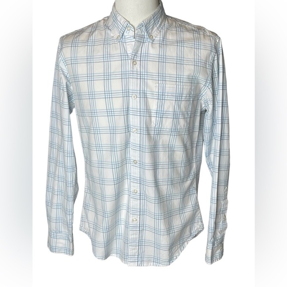 BONOBOS men’s Slim fit plaid button-down collared lightweight dress shirt medium - Picture 1 of 12